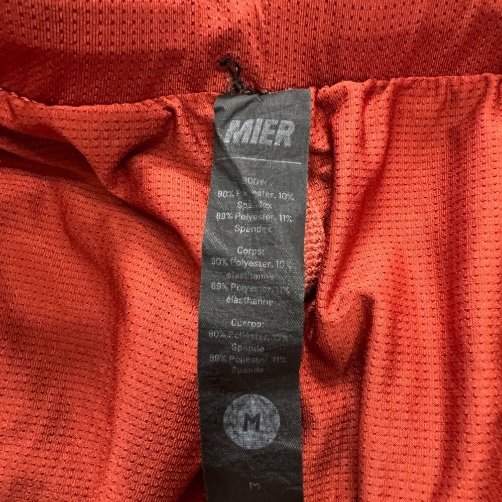 MIER Mens Black Athletic Shorts M With Elastic Waistband & Red Accent Trim - Picture 5 of 5